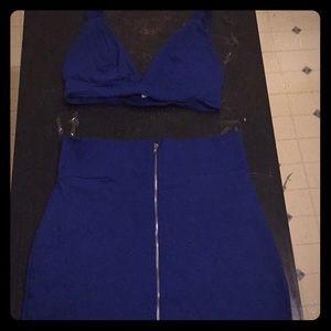 2 piece set crop top and skirt